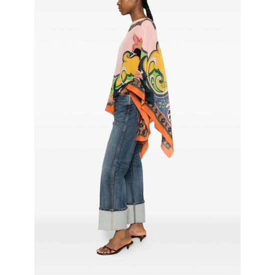 26SS 에트로 케이프 AKI79 WRJA0027 X0870 PINK YELLOW - ETRO