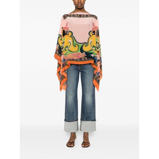 26SS 에트로 케이프 AKI79 WRJA0027 X0870 PINK YELLOW - ETRO