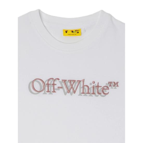 26SS [키즈] 오프화이트 티셔츠 44GAA001S26 J001 100 WHITE - OFF WHITE