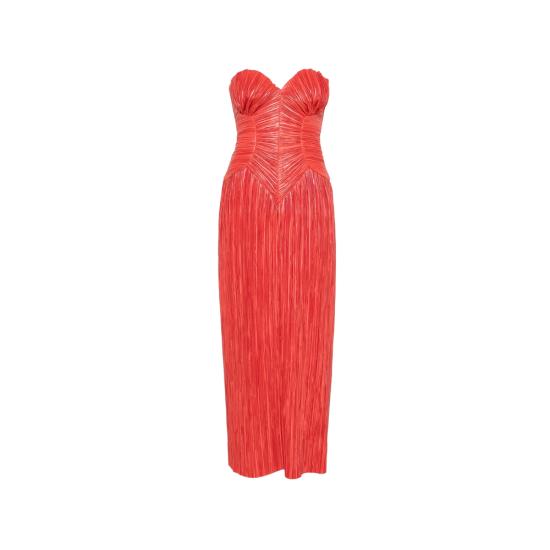 26SS 컬트 가이아 롱 원피스 DR33663PE3132 ASHIKA CANYO RED