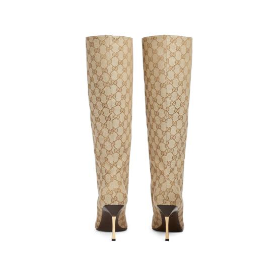 26SS 구찌 GG 캔버스 밤쉘 부츠 865623 FAFWD 9611 NEUTRALS BROWN - GUCCI