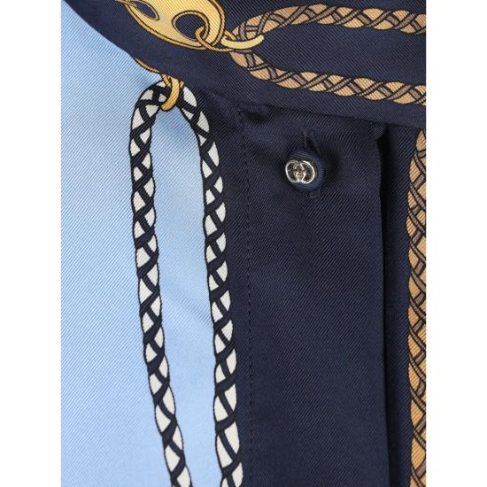 26SS 구찌 프린트 실크 트윌 셔츠 856109 ZAUK5 4061 BLUE - GUCCI
