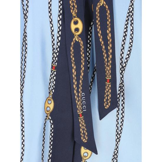 26SS 구찌 프린트 실크 트윌 셔츠 856109 ZAUK5 4061 BLUE - GUCCI