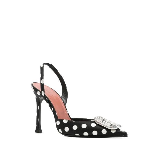 26SS 아미나 무아디 부츠 CAMELIA SLING 105 BLACK BLACK WHITE - AMINA MUADDI