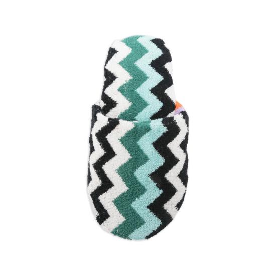 26SS 미쏘니 홈 뮬/슬리퍼 1E3OG00004 100 GREEN WHITE - MISSONI HOME