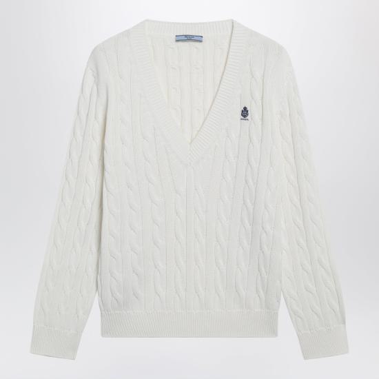 26FW 프라다 긴팔 티셔츠 P24D3MOOO19VL White