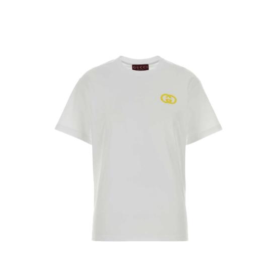 26SS 구찌 프린트 디테일 코튼 저지 티셔츠 837959 XJHQ3 9066 WHITE