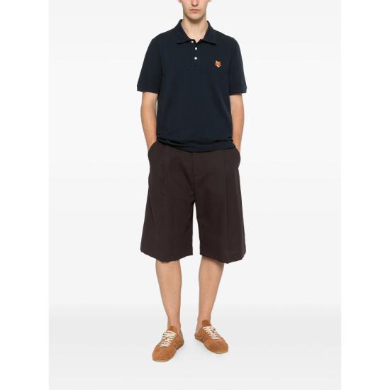 26SS 메종키츠네 폭스 헤드 레귤러 폴로 티셔츠 PM00209KP0002 CNAVY BLUE - MAISON KITSUNE