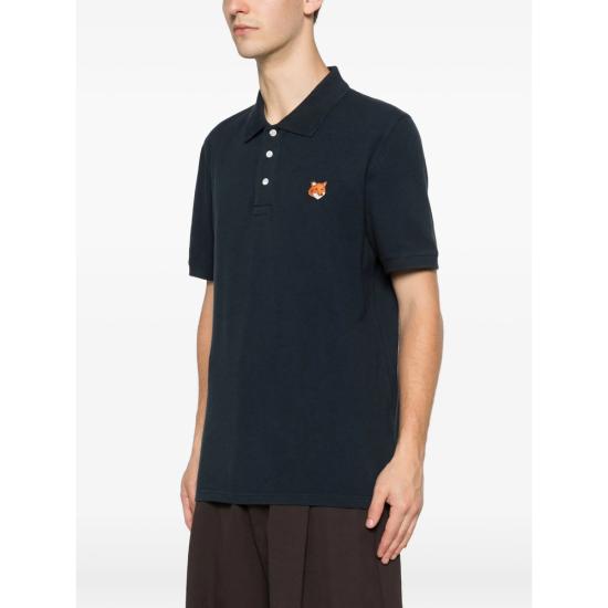 26SS 메종키츠네 폭스 헤드 레귤러 폴로 티셔츠 PM00209KP0002 CNAVY BLUE - MAISON KITSUNE