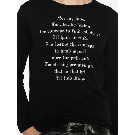 26SS 앤 드뮐미스터 긴팔 티셔츠 B0013916 FA206 099 BLACK - ANN DEMEULEMEESTER
