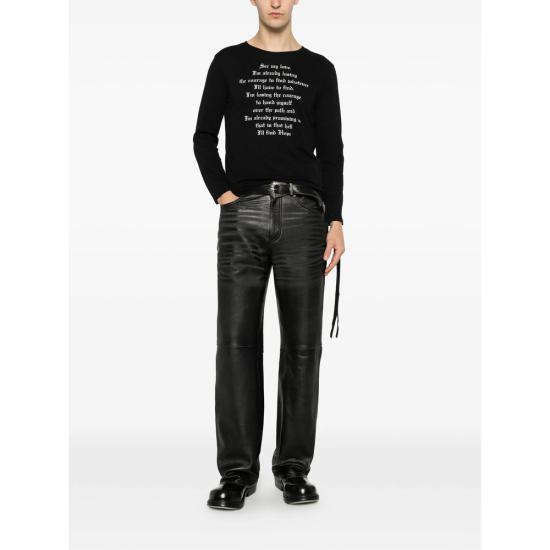 26SS 앤 드뮐미스터 긴팔 티셔츠 B0013916 FA206 099 BLACK - ANN DEMEULEMEESTER