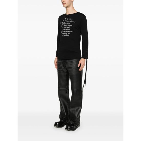 26SS 앤 드뮐미스터 긴팔 티셔츠 B0013916 FA206 099 BLACK - ANN DEMEULEMEESTER