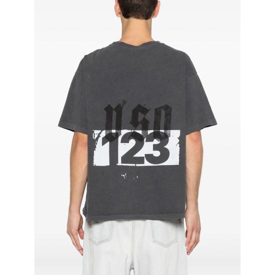 26SS 리빙톤 르아 레비스 123 반팔 티셔츠 MUSO SS00 BLCK GREY - RIVINGTON ROI REBIS 123