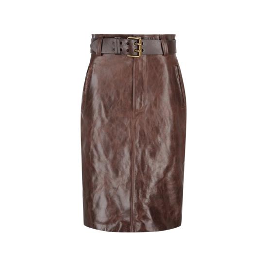 26SS 생로랑 스커트 865021 YCVD2 2820 BROWN