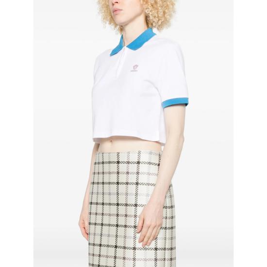 26SS 베르사체 폴로 티셔츠 1A17681 1024517 2W9H0 WHITE - VERSACE