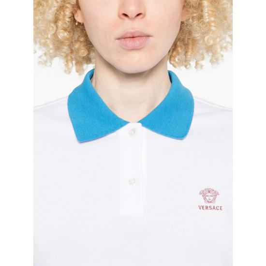 26SS 베르사체 폴로 티셔츠 1A17681 1024517 2W9H0 WHITE - VERSACE