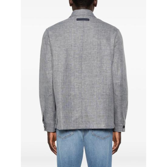 26SS 에르메네질도제냐 긴팔 셔츠 RUHV22A3 SOT6B B07G BLUE - ERMENEGILDO ZEGNA
