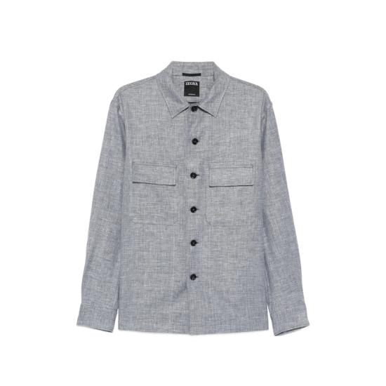 26SS 에르메네질도제냐 긴팔 셔츠 RUHV22A3 SOT6B B07G BLUE