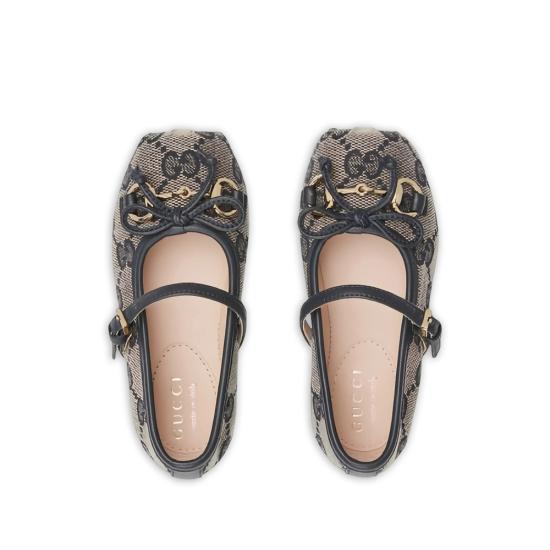 26SS [키즈] 구찌 플랫 슈즈 856589 HWK20 4041 NEUTRALS BLUE - GUCCI