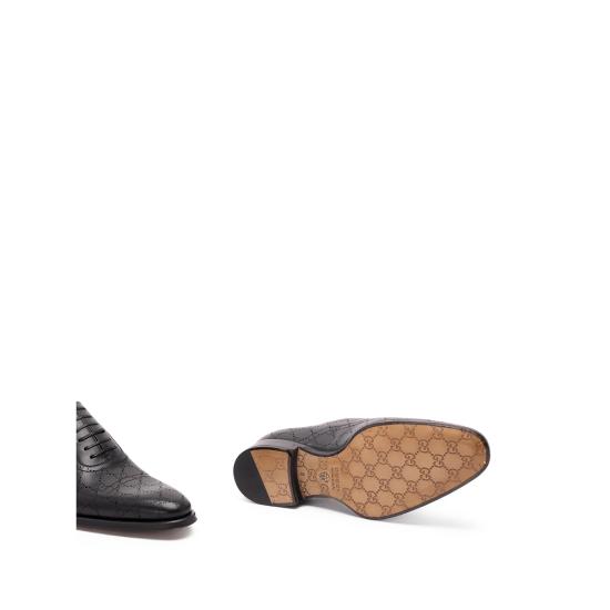 26SS 구찌 레이저 GG 레이스업 슈즈 863019 AAGBV 1000 BLACK - GUCCI