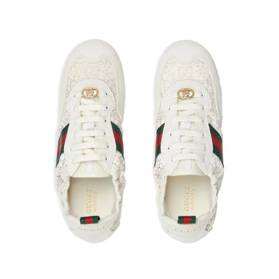 26SS 구찌 GG 크리스털 시프트 스니커즈 859221 AAF3W 9165 NEUTRALS - GUCCI