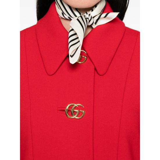 26SS 구찌 더블 G 버튼 울 나떼 코트 860471 ZHW10 6544 RED - GUCCI