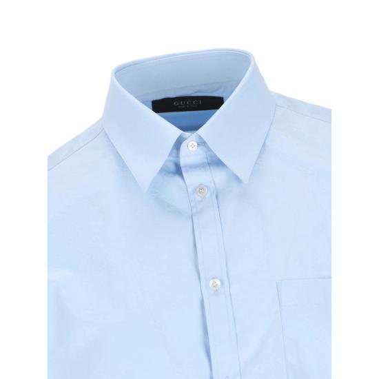 26SS 구찌 GG 코튼 포플린 셔츠 860785 ZAUO8 4774 BLUE - GUCCI