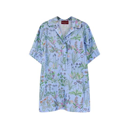 26SS 구찌 블라우스 855618 ZAULE 4340 BLUE GREEN