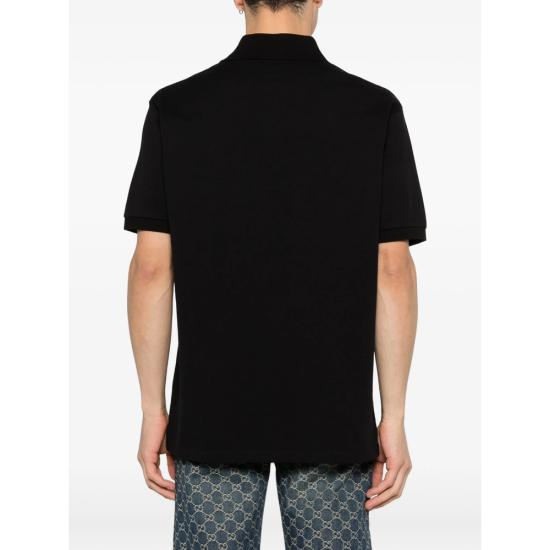26SS 구찌 자수 코튼 피케 폴로 셔츠 854796 XJHQP 1043 BLACK - GUCCI