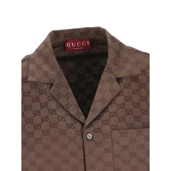 26SS 구찌 반팔 셔츠 794907 ZAM7G 2063 BROWN - GUCCI