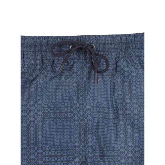 26SS 구찌 프린트 테크니컬 포플린 스위밍 쇼츠 856212 XHALB 4119 BLUE - GUCCI