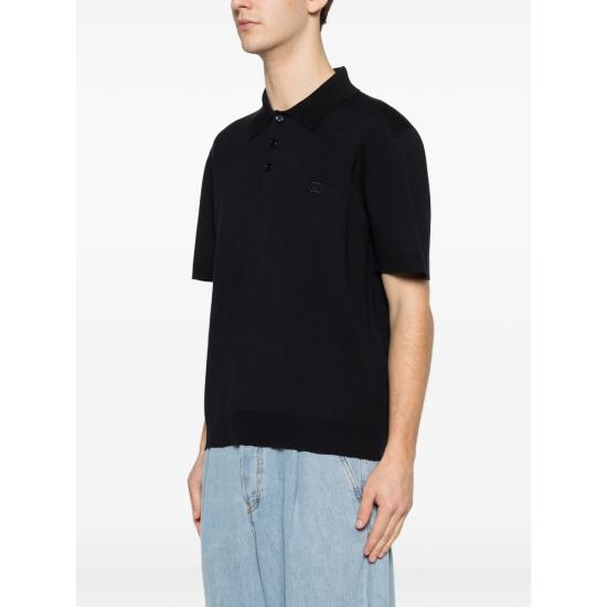 26SS 구찌 자수 실크 코튼 폴로 셔츠 853378 XKFDL 4255 BLUE - GUCCI