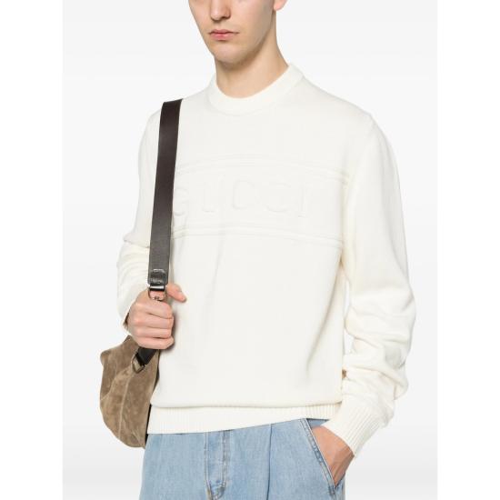 26SS 구찌 인타르시아 니트 코튼 울 스웨터 851724 XKFBC 9000 NEUTRALS - GUCCI