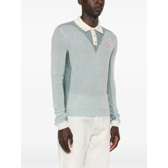 26SS 카사블랑카 폴로 티셔츠 SS26 KW 1369 01 MULTI GREEN NEUTRALS - CASABLANCA