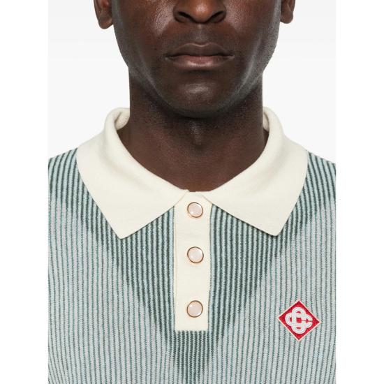 26SS 카사블랑카 폴로 티셔츠 SS26 KW 1369 01 MULTI GREEN NEUTRALS - CASABLANCA