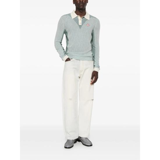 26SS 카사블랑카 폴로 티셔츠 SS26 KW 1369 01 MULTI GREEN NEUTRALS - CASABLANCA