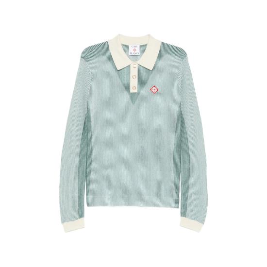 26SS 카사블랑카 폴로 티셔츠 SS26 KW 1369 01 MULTI GREEN NEUTRALS