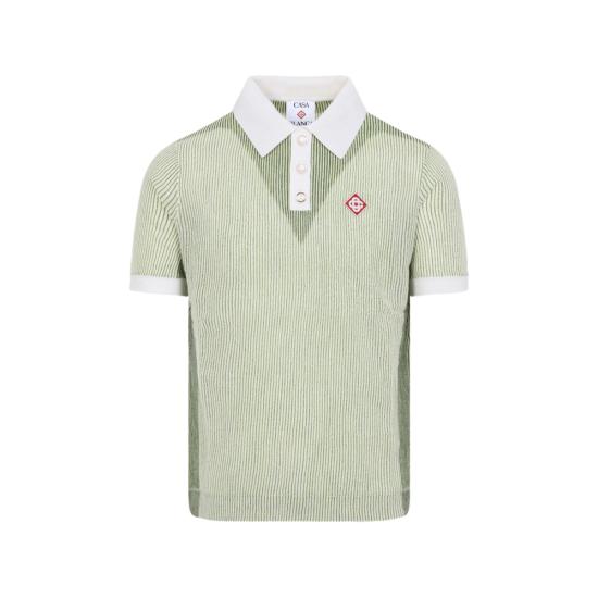 26SS 카사블랑카 폴로 티셔츠 SS26 KW 1347 01 MULTI GREEN WHITE