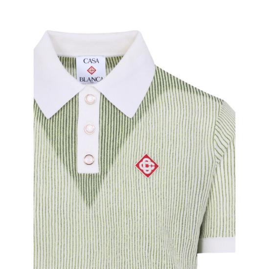26SS 카사블랑카 폴로 티셔츠 SS26 KW 1347 01 MULTI GREEN WHITE - CASABLANCA