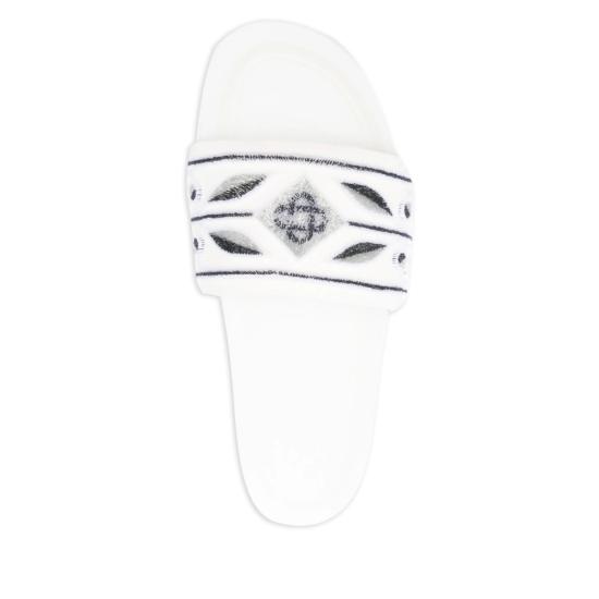 26SS 카사블랑카 뮬/슬리퍼 SP26 FW 084 02 WHITE WHITE BLACK - CASABLANCA