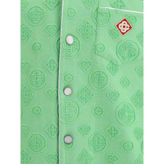 26SS 카사블랑카 반팔 셔츠 SP26 SH 085 01 GREEN - CASABLANCA
