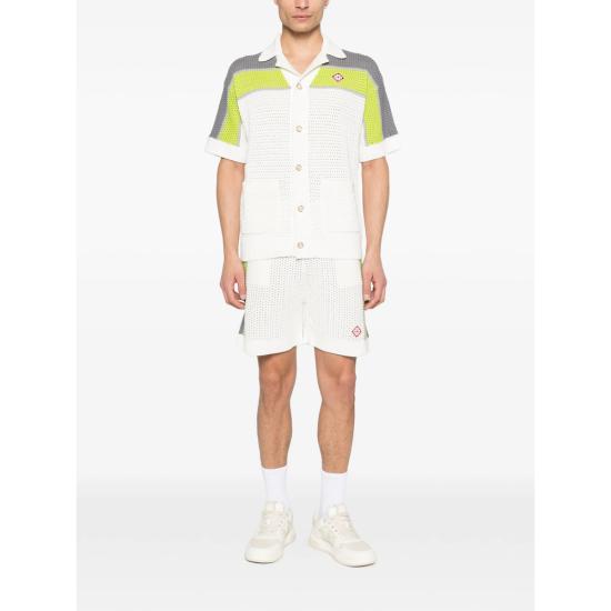 26SS 카사블랑카 숏팬츠 SP26 KW 1208 01 WHITE - CASABLANCA