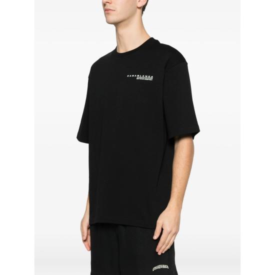 26SS 카사블랑카 반팔 티셔츠 SP26 JTS 044 06 GLIOR BLACK - CASABLANCA