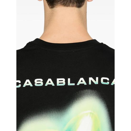 26SS 카사블랑카 반팔 티셔츠 SP26 JTS 044 06 GLIOR BLACK - CASABLANCA