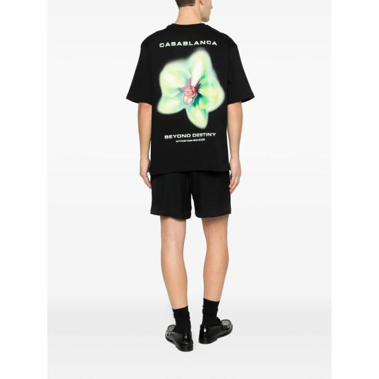 26SS 카사블랑카 반팔 티셔츠 SP26 JTS 044 06 GLIOR BLACK - CASABLANCA