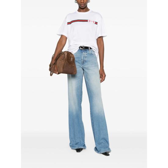 26SS 구찌 프린트 코튼 저지 티셔츠 837959 XJHM5 9081 WHITE - GUCCI