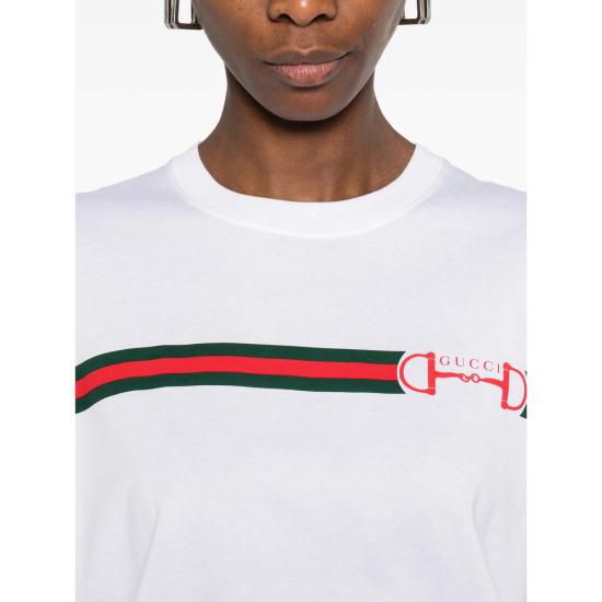 26SS 구찌 프린트 코튼 저지 티셔츠 837959 XJHM5 9081 WHITE - GUCCI