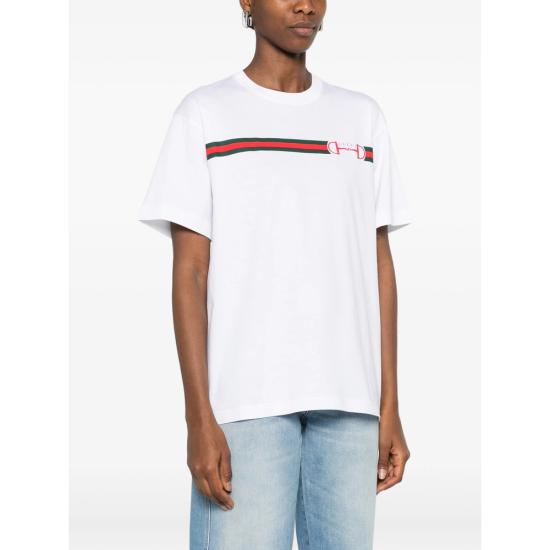 26SS 구찌 프린트 코튼 저지 티셔츠 837959 XJHM5 9081 WHITE - GUCCI