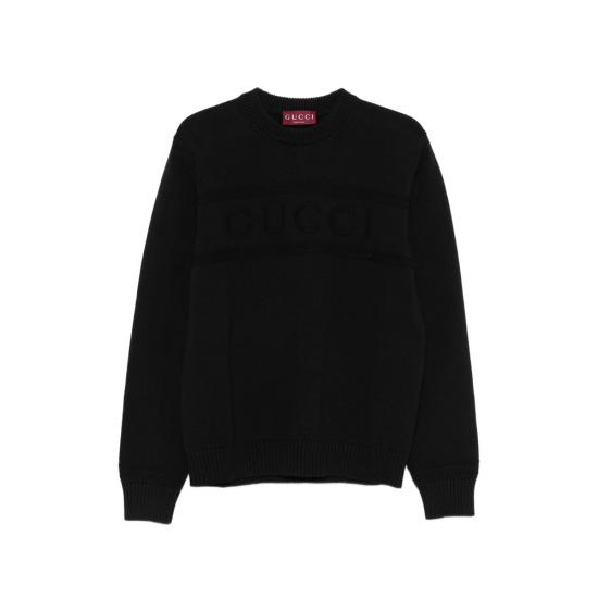 26SS 구찌 인타르시아 니트 코튼 울 스웨터 851724 XKFBC 1000 BLACK