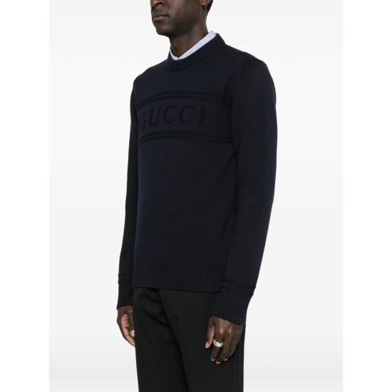 26SS 구찌 인타르시아 니트 코튼 울 스웨터 851724 XKFBC 4816 BLUE - GUCCI